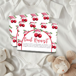 Begäran om Cherry Top Coquette Bow Baby Shower Bok Tilläggskort