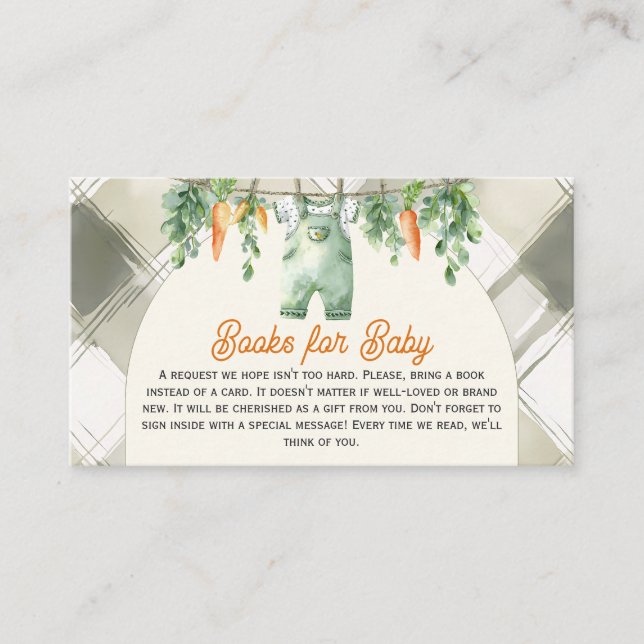 Begäran om Clothesline Local Grown Baby Shower Bok Tilläggskort (Framsida)