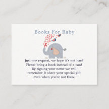 Begäran om Cute Blue Elephant Baby Shower Bok