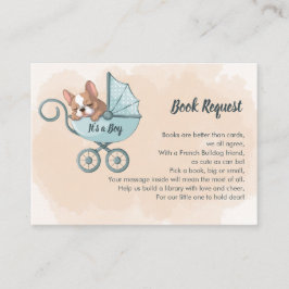 Begäran om Cute Fransk Bulldog Valp Blue Barnvagn Tilläggskort