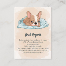 Begäran om Cute Fransk Bulldog Valp Blue Blanket B Tilläggskort