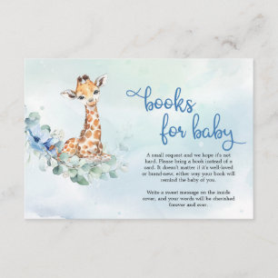 Begäran om Cute giraffe blåa blommor eucalyptus bo Tilläggskort