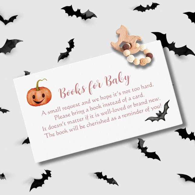 Begäran om Cute Halloween Baby Shower Rosa Bok Tilläggskort (Skapare uppladdad)