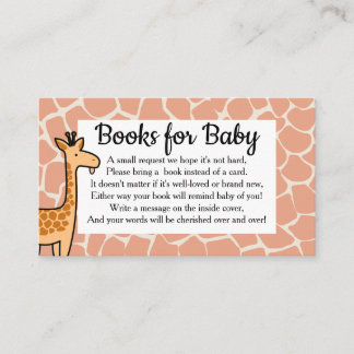 Begäran om Cute Tecknad Baby Giraffe Bok Tilläggskort