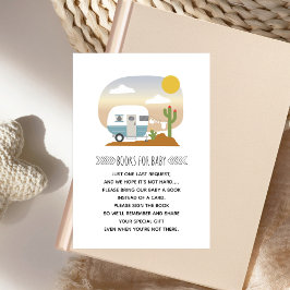 Begäran om Desert Camper Blue Baby Shower Bok Inbjudningar