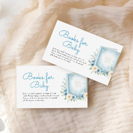 Begäran om Dusty Blue Blommigt Baby Shower Bokar Tilläggskort