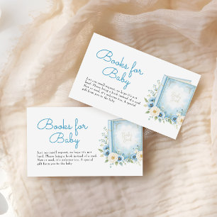 Begäran om Dusty Blue Blommigt Baby Shower Bokar Tilläggskort