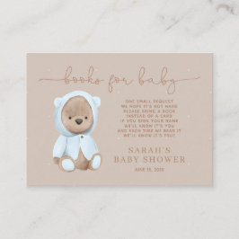 Begäran om Dusty Blue Nalle Baby Shower Bok Tilläggskort