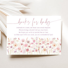 Begäran om Dusty Rosa WildblommBaby Shower Bok Tilläggskort