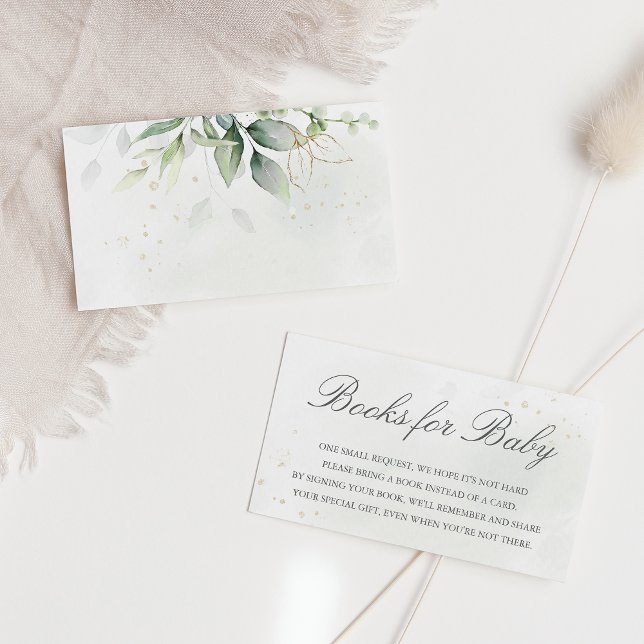 Begäran om elegant Eucalyptus Greenery Baby Bok Tilläggskort (Skapare uppladdad)