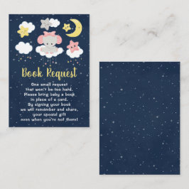 Begäran om Elephant Rosa and Navy Baby Shower Bok Tilläggskort