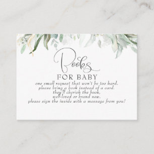 Begäran om Eucalyptus Guld Greenery Baby Bokar Visitkort