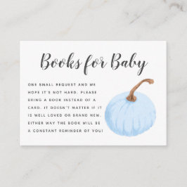 Begäran om Fall Blue Pumpkin Baby Shower Bok Tilläggskort