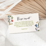 Begäran om färgad mottagning av hand plockade tilläggskort<br><div class="desc">Kortet "Receptförfrågan" med fyrkantig och vit möhippa med ett färgstarkt blomdoodlingformat,  åtföljt av ett avslappnad,  handskrivet teckensnitt.</div>
