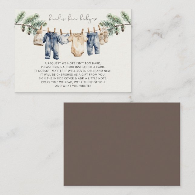 Begäran om God Jul Little Baby Shower Bok Tilläggskort (Fram/baksida)