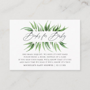 Begäran om Greenery Baby Shower Bok Tilläggskort