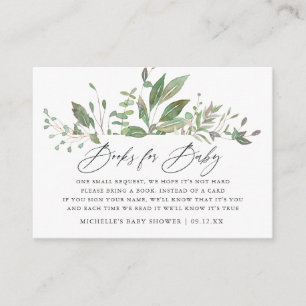 Begäran om Greenery Geometric Baby Shower Bok Tilläggskort