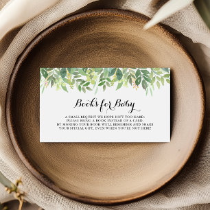 Begäran om Grey Botanical Baby Shower Bok Tilläggskort