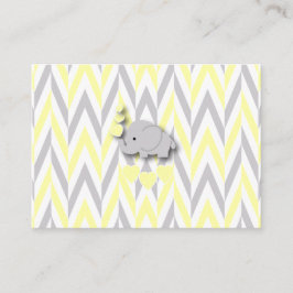 Begäran om gult & Grått Elephant Baby Shower Bok Tilläggskort