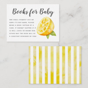 Begäran om gult Lemon Baby Shower Bok Tilläggskort