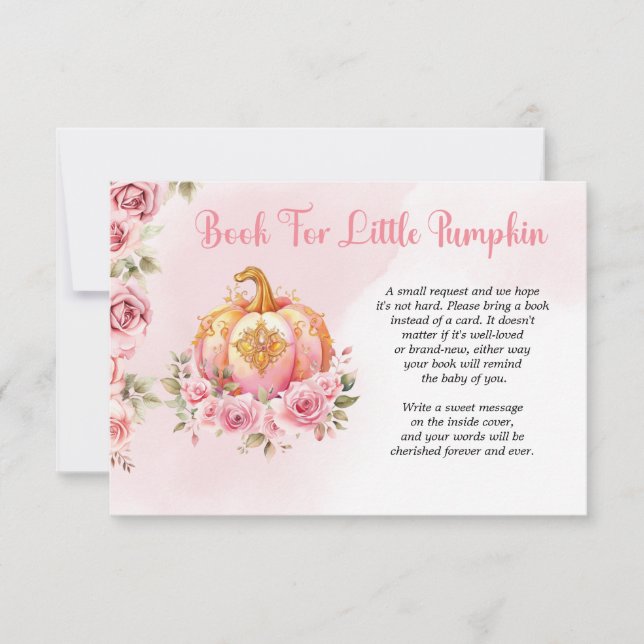 Begäran om Halloween Little Pumpkin Baby Shower Bo Tack Kort (Framsida)