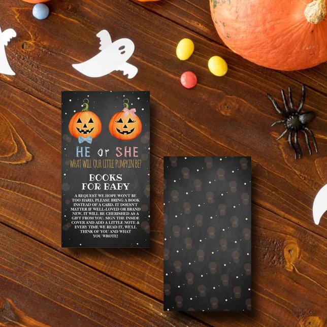 Begäran om Halloween Pumpkin Gender Reveal Party B Tilläggskort (Skapare uppladdad)