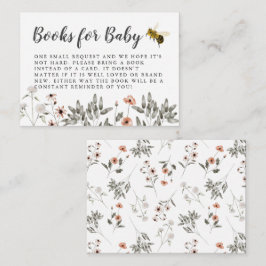 Begäran om humla Baby Shower Bok Tilläggskort