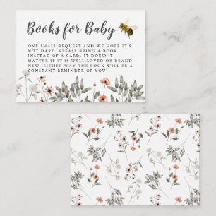 Begäran om humla Baby Shower Bok Tilläggskort