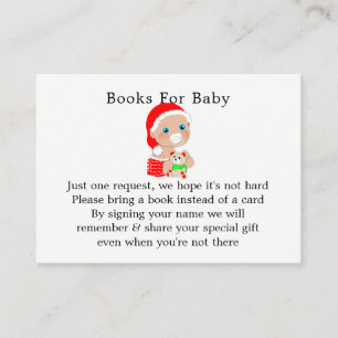 Begäran om jultomten Baby Shower Bok Tilläggskort