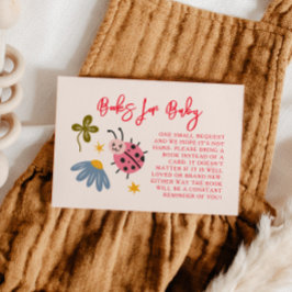 Begäran om Ladybug Baby Shower Bok Tilläggskort