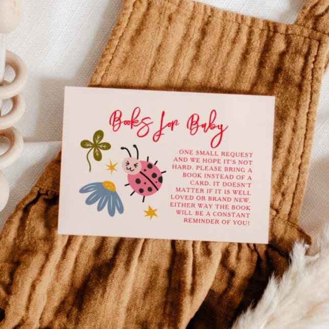 Begäran om Ladybug Baby Shower Bok Tilläggskort (Skapare uppladdad)