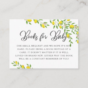Begäran om Lemon Theme Baby Shower Bok Tilläggskort