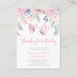 Begäran om lila Rosa Blommigt Butterfly Baby Bok Tilläggskort
