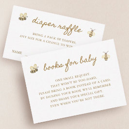 Begäran om Little Bee Baby Shower Bok Tilläggskort