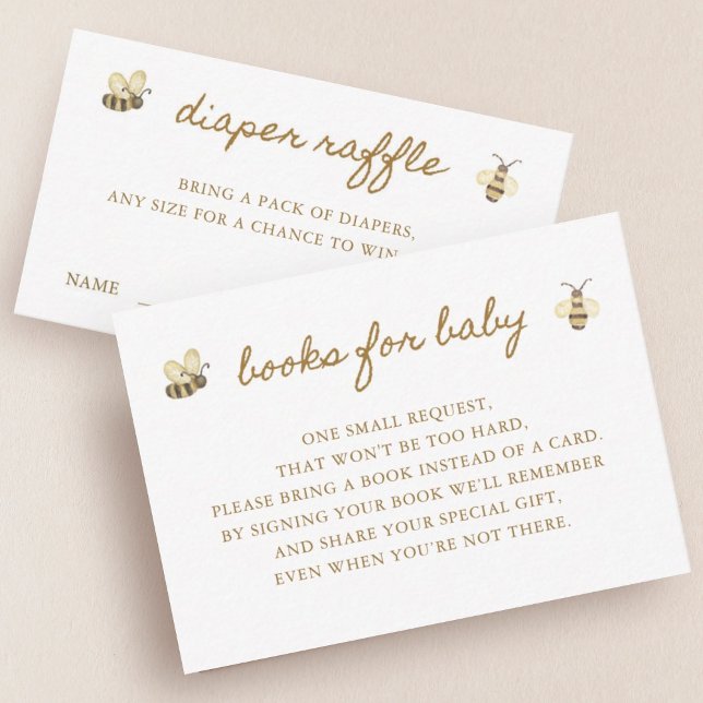 Begäran om Little Bee Baby Shower Bok Tilläggskort (Skapare uppladdad)