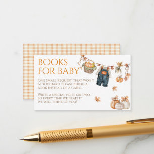 Begäran om Little Pumpkin Rustic Baby Shower Bok Tilläggskort