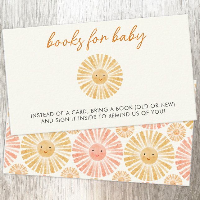 Begäran om Little Sunshine Baby Shower Bok Tilläggskort (Little Sunshine books for baby baby shower enclosure card with custom text)