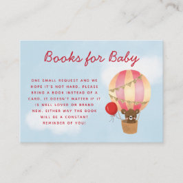 Begäran om luftballong Baby Shower Girl Bok Tilläggskort