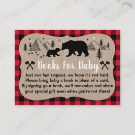 Begäran om Lumberjack Baby Shower Rustic Bear Bok Tilläggskort