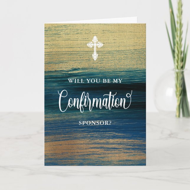 Begäran om medverkande av guld och blå bekräftelse kort (Framsida)