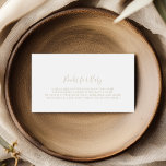 Begäran om minimal babyvisare för Guld Bok Tilläggskort<br><div class="desc">Det här minimalistiska bok-duschkortet för babyduschen i guld är perfekt för en modern babydusch. Den enkla utformningen och utformningen av eleganten har skripttypografin klassisk och finare i guld.</div>