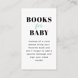 Begäran om Mint Grönt Gingham Play Baby Shower Bok Tilläggskort