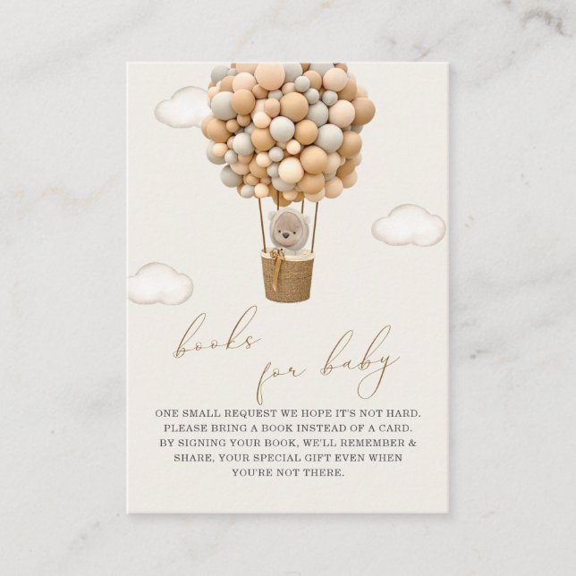 Begäran om nalle Baby Shower Bok Tilläggskort (Framsida)