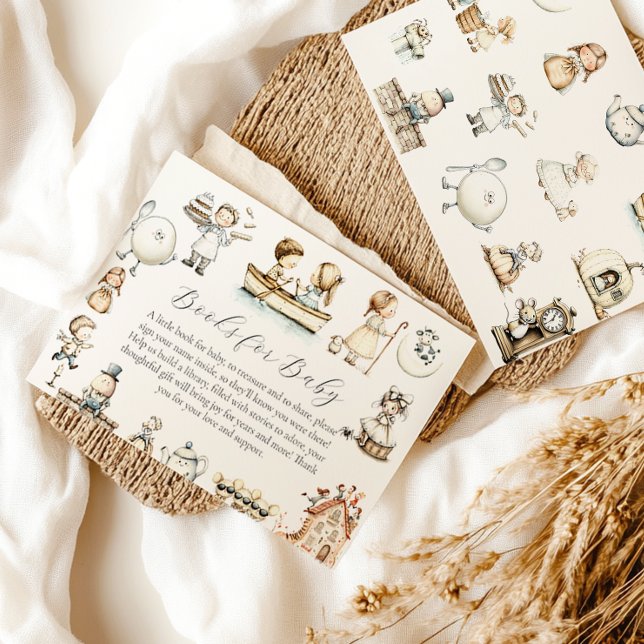 Begäran om Nursery Rhyme Baby Shower bok Tilläggskort (Skapare uppladdad)