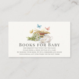 Begäran om nytt kapitel-Butterfly Baby Shower Bok Tilläggskort
