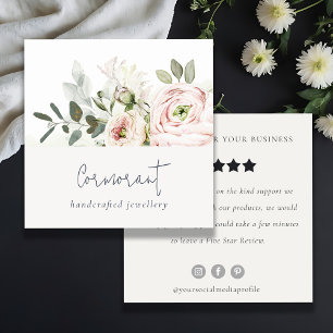 Begäran om översyn av Peony Leafy botaniska Blomm Fyrkantigt Visitkort