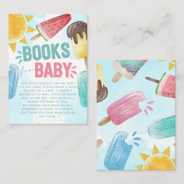 Begäran om Popsicle Baby Shower Bok Tilläggskort (Fram/baksida)