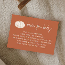 Begäran om Pumpkin Fall Baby Shower Bok Tilläggskort