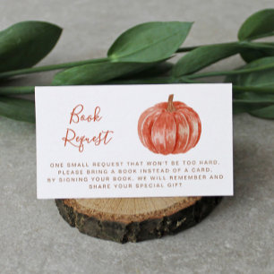 Begäran om Pumpkin Fall Baby Shower Bok Tilläggskort