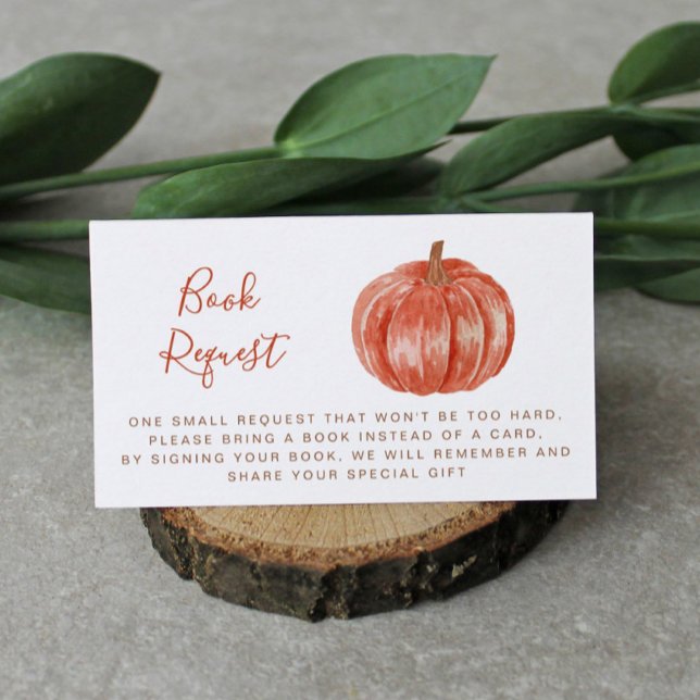 Begäran om Pumpkin Fall Baby Shower Bok Tilläggskort (Skapare uppladdad)